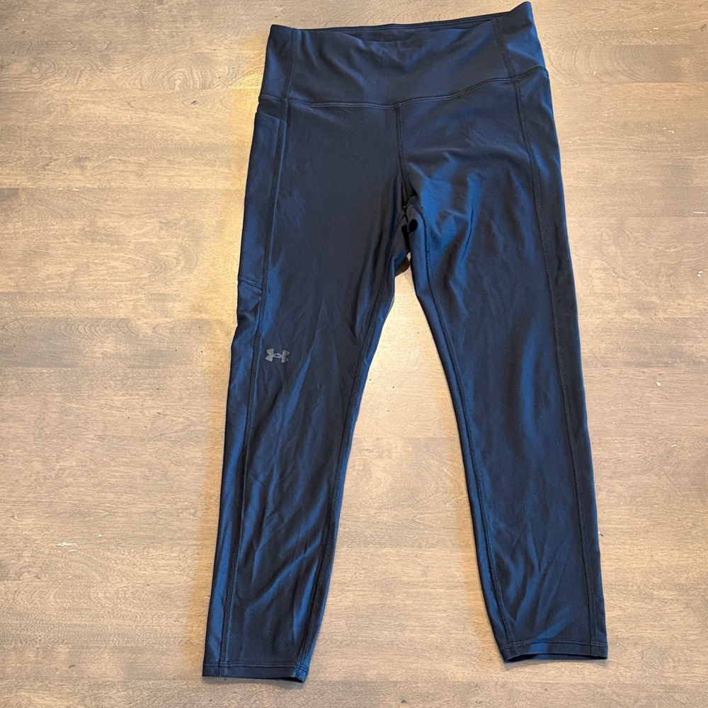 Under Armour Black Compression leggings womens size medium med m side pocket